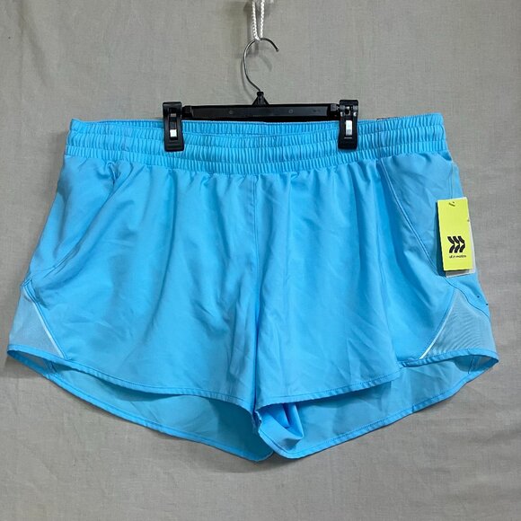 NWT All In Motion Women XL Blue Denim Woven Mid-Rise Elastic Waist Run Shorts 3 - Picture 4 of 14